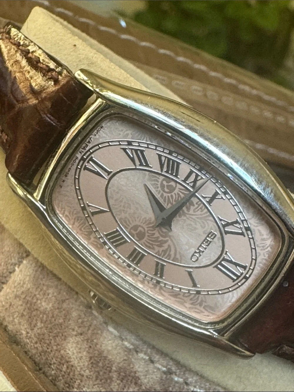 Seiko vintage Silver and Brown Watch